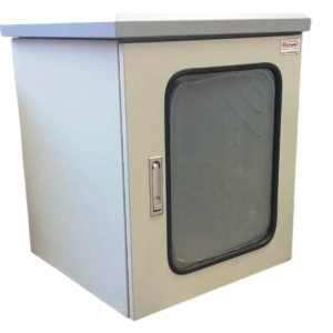 Rack Exterior 12 UR x 19" Prof x 600mm Muro / Poste Incl.2 Extractores con Termostato de Temperatura. Visor