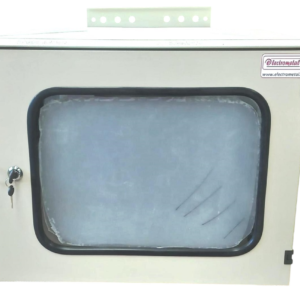 Rack  Exterior Galvanizado   9 UR x 19" x  Prof 600mm  Muro/Poste, Incluye 1 Ventilador 220vac y Termostato Visor