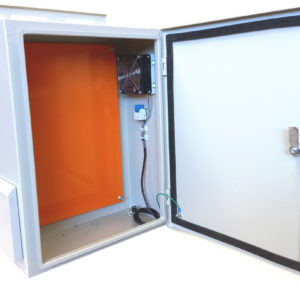 Tablero Galvanizado  530 x 450 x 220 IP 65 CCTV Video vigilancia con Placa de Montaje 1 extractor  220vac, termostato