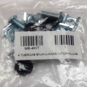 Kit de 4 Tuercas Enjauladas M6 con 4 Pernos M6 X16mm golillas